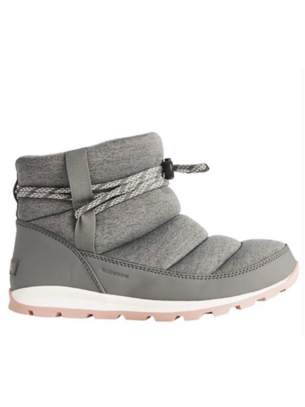 Women's Sorel Waterproof Whitney Short Winter Boots Grey and Pink